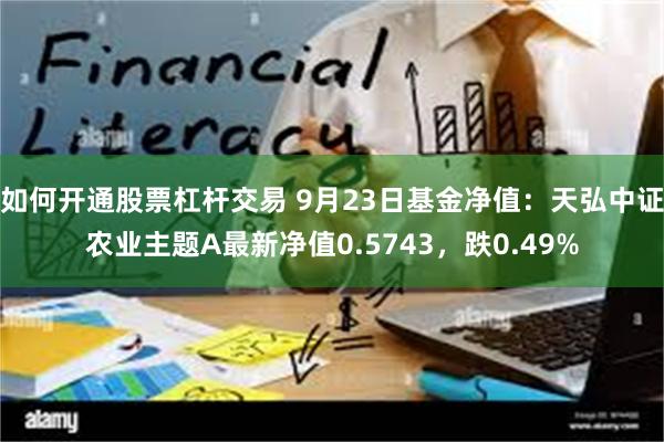 如何开通股票杠杆交易 9月23日基金净值：天弘中证农业主题A最新净值0.5743，跌0.49%